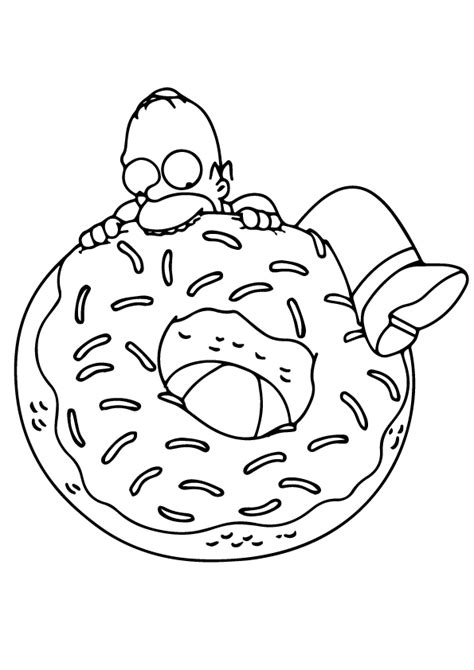 Bart Simpson Eating Donut Coloring Page Free Printable Coloring Pages
