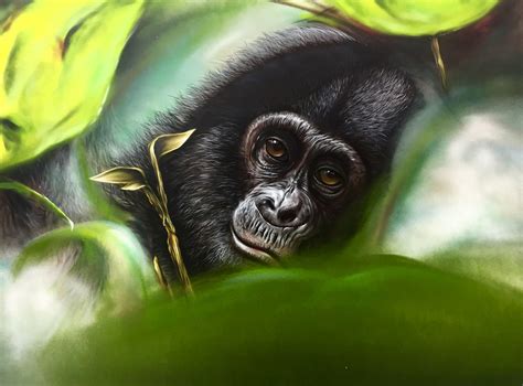 Jeder schritt wird kleinschrittig erklärt. Bonobo - Bonobo, Affe, Malerei von Lars Oschatz bei KunstNet