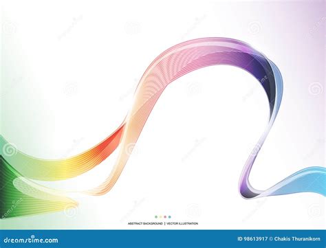 Colorful Wave Stripe Ribbon Abstract Background Rainbow Concept