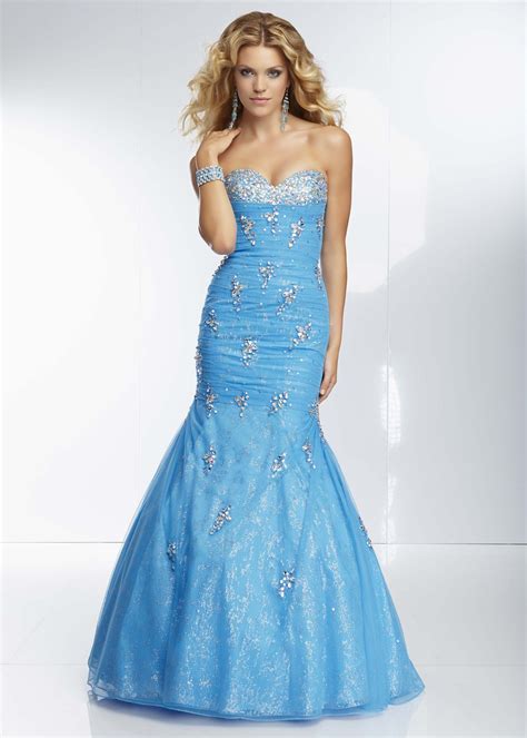 Mori Lee 95020 Mystic Blue Strapless Beaded Prom Dresses Online