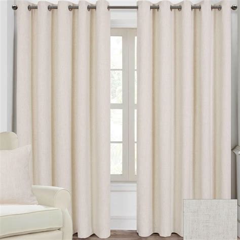 Homescapes Natural Cream Linen Curtains Pair 167cm 66 Wide X 182cm