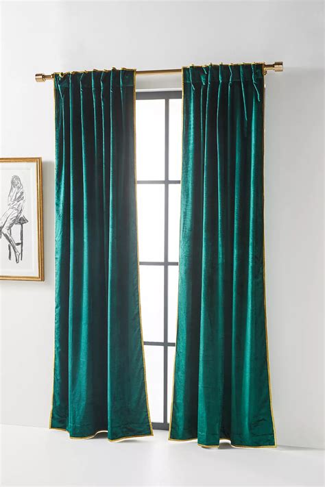 .and green curtains begin at deepest, darkest navy and end at the most vibrant spring green with a curtains made to measure with thermal lining for 2 bedroom windows. Petra Velvet Curtain in 2020 | Green curtains bedroom ...