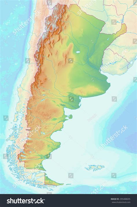 Topographic Map Of Argentina With Shaded Relief And Elevation Colors
