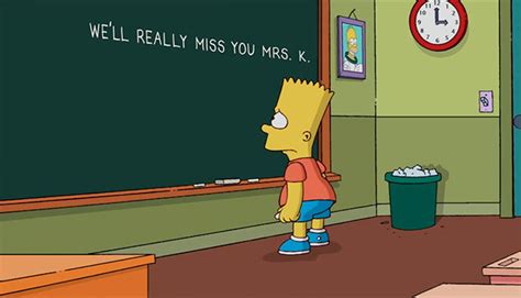 Bart Simpsons Uncharacteristically Somber Chalkboard Tribute To His Teacher Who Passed Away