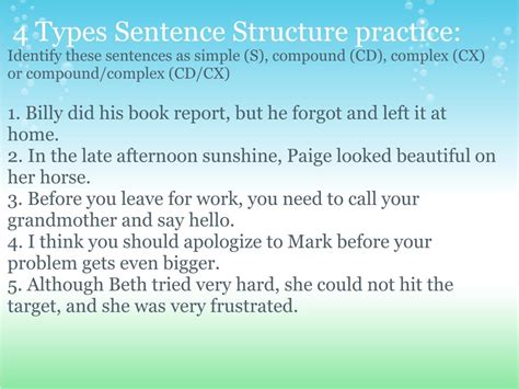 Types Of Sentence Structure