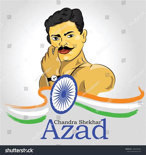 Chandra Shekhar Azad National Hero Freedom Fighter Of India Vector Illustration Chandra