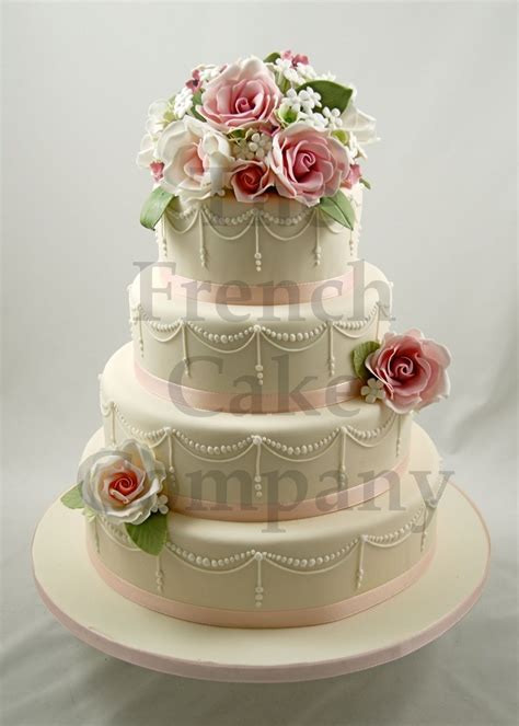 Wedding Cake Flowers And Pearls Piece Montee Mariage Fleurs Et Perles