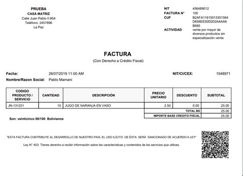 Factura Facilito Lima 977611233