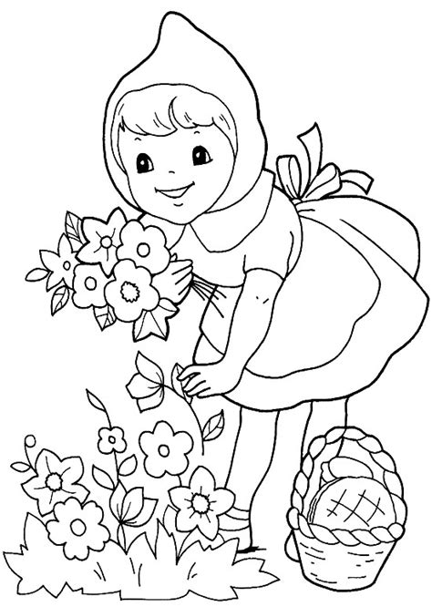 red riding hood  cartoons printable coloring pages