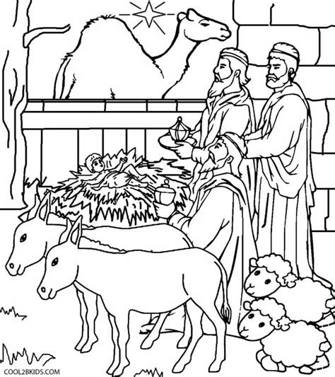 Nativity Scene Coloring Pages Printable