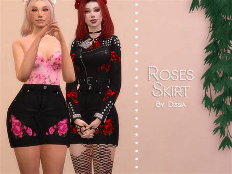 Roses Skirt By Dissia At Tsr Sims 4 Updates