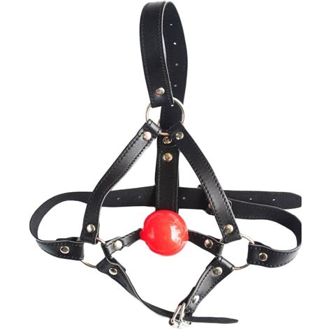 Faux Leather Head Harness Bondage Ball Gag Restraint 42mm Silicon Rubber Ball Ebay