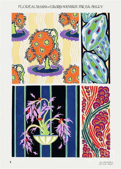Art Deco Ea Seguy Bonsai Botanical Design Pattern Digital Art By