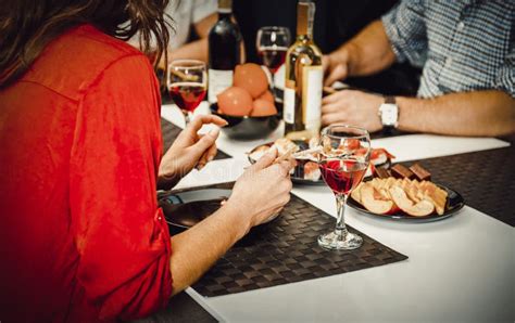 Dinner With Friends Stock Photo Image Of Evening Happy
