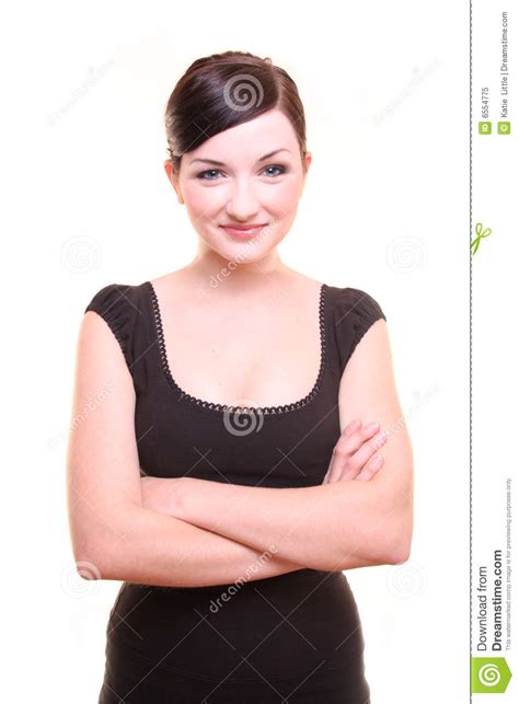 Businesswoman Smiling With Arms Crossed Stock Image Image Of