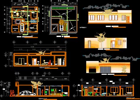 Casa Habitacion Nivel En AutoCAD Librería CAD