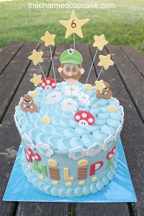 Mario and luigi birthday cake ideas. A fun Luigi cake decorated with buttercream and fondant ...