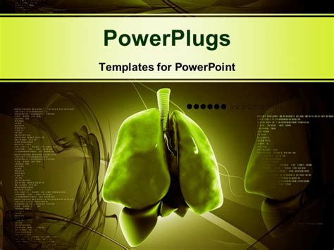 Powerpoint Template Human Lungs With Digital Colorful Background 16716
