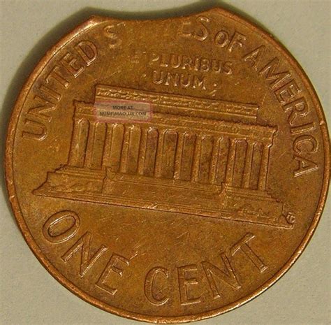 1967 P Lincoln Memorial Penny Clipped Planchet Error Coin Af 556