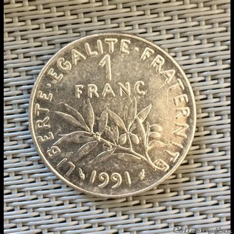 1 franc 1991 semeuse  Monnaies  Monde  France  Cinquième République