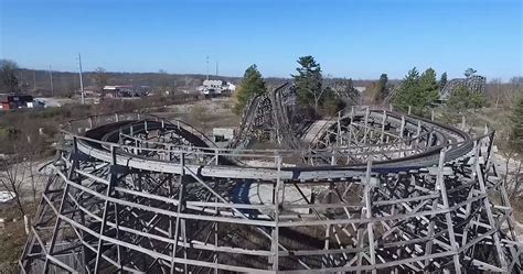 Abandoned Geauga Lake Amusement Park From Above Coaster101