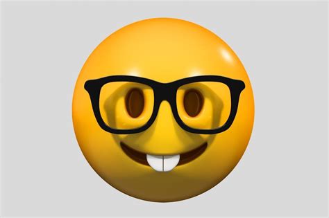 Emoji Nerd Face 3d Model Cgtrader