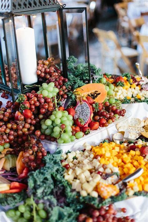 Beautiful Fruit And Cheese Display With A Rustic Lantern Appetizer