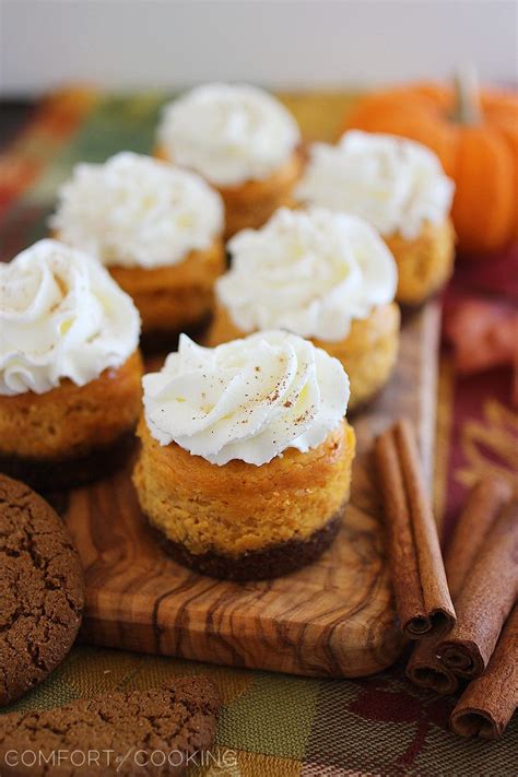 Mini Pumpkin Cheesecakes With Gingersnap Crusts The Comfort Of Cooking