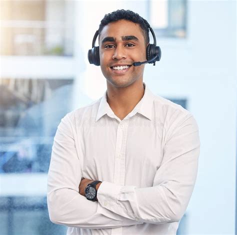 Call Center Smile With Portrait Of Man In Office For Customer Support