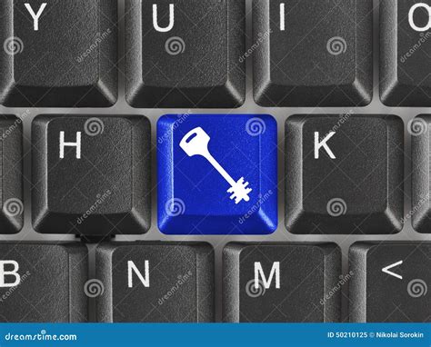 Computer Keyboard With Security Key Stock Image Image Of Background