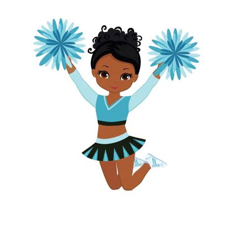 African American Cheerleader Illustrations Royalty Free Vector