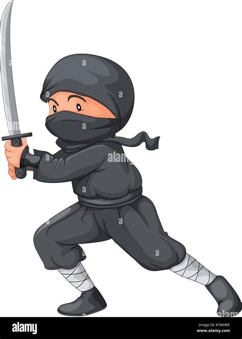 Ilustración de un ninja con la espada Imagen Vector de stock Alamy