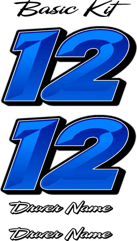 Custom Race Car Numbers Decals Graphics Basic Number Kit Graphic