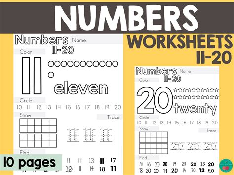 Number Worksheets 11 20 By Teach Simple