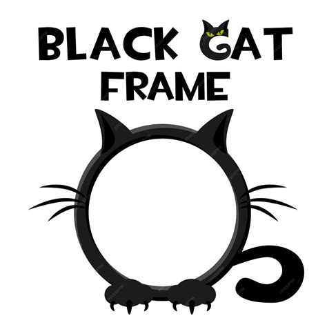 Premium Vector Black Round Cat Frame