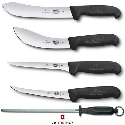victorinox 5 piece butcher skinning boning s steel 5pc knife set kit ebay
