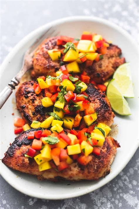 Simmer until chicken is no longer pink in the center and the juices run clear, about 10 minutes. Mango Salsa Chicken | Creme De La Crumb | Mango salsa ...