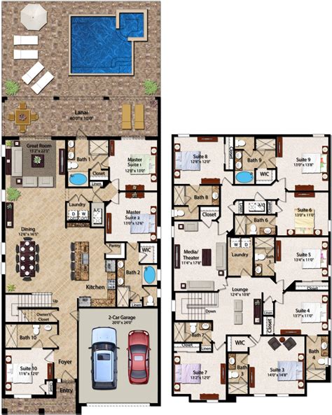 10 Bedroom House Floor Plans House Plans
