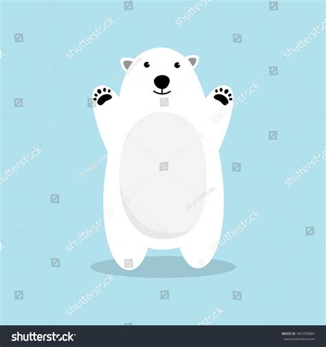 Polar Bear Cartoon Character A Cute Polar Bear Standing On Blue