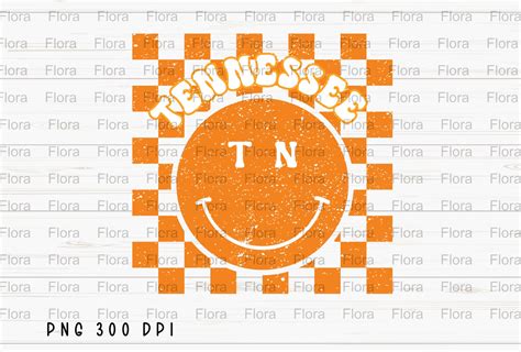 Tennessee Checkered Smiley Face Png Graphic By Flora Co Studio