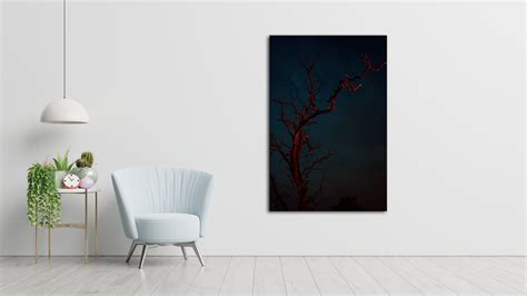 Gothic Theme Canvas Art Red Dead Tree Gothic Room Wall Etsy