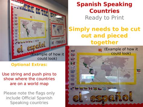 Display Spanish Speaking Countries Los Países Hispanohablantes