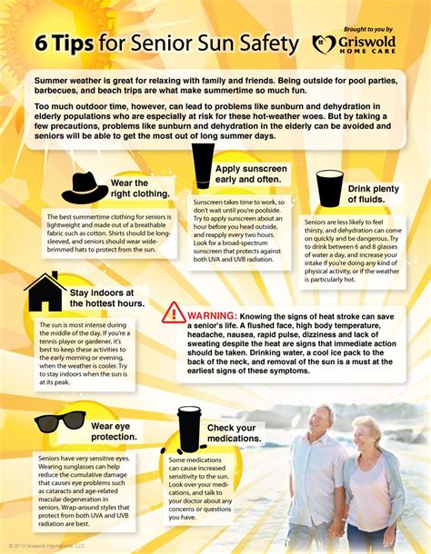 Infographic 6 Tips For Senior Sun Safety Senior Health Home Health