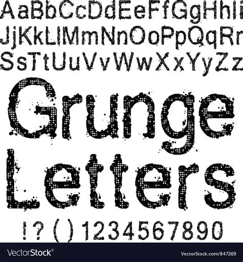 Grunge Letters And Numbers Royalty Free Vector Image