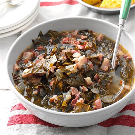 No one will complain about not having enough meat in this dish. Grandma's Collard Greens Recipe | Taste of Home