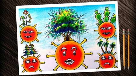 The identification and isolation of infectious cases and quarantine for suspected cases and close contacts; World environment day chart/poster drawing. Coronavirus ...