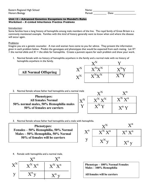 Use a punnett square to demonstrate how you arrived at your answers. Exceptions To Mendelian Genetics Worksheet Answer Key ...