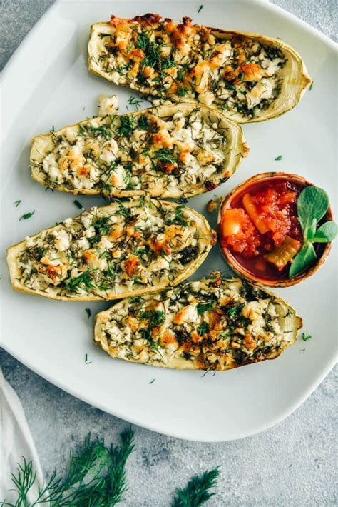 Cheese Stuffed Zucchini Boats Give Recipe