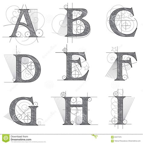 Architectural Letters For Design Stock Vector Illustration Of Letter