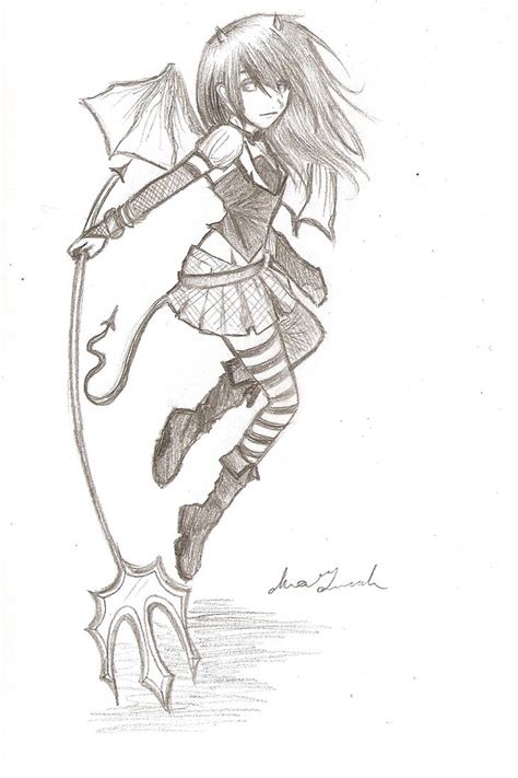 Demon Girl Drawing By Neko Miku On Deviantart
